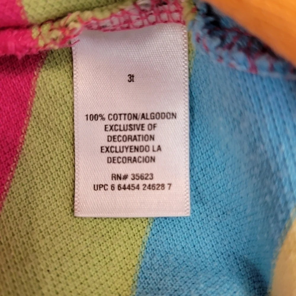 Carter's Rainbow Striped Peplum Ruffle Polo Dress